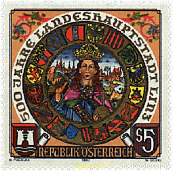 Sellos: 121037 MNH AUSTRIA 1990 500 ANIVERSARIO DE LA CIUDAD DE LINZ