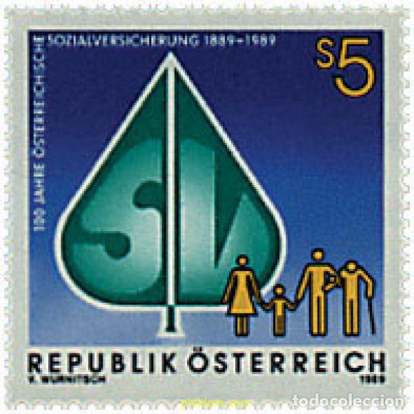 Sellos: 121017 MNH AUSTRIA 1989 CENTENARIO DE LA SEGURIDAD SOCIAL
