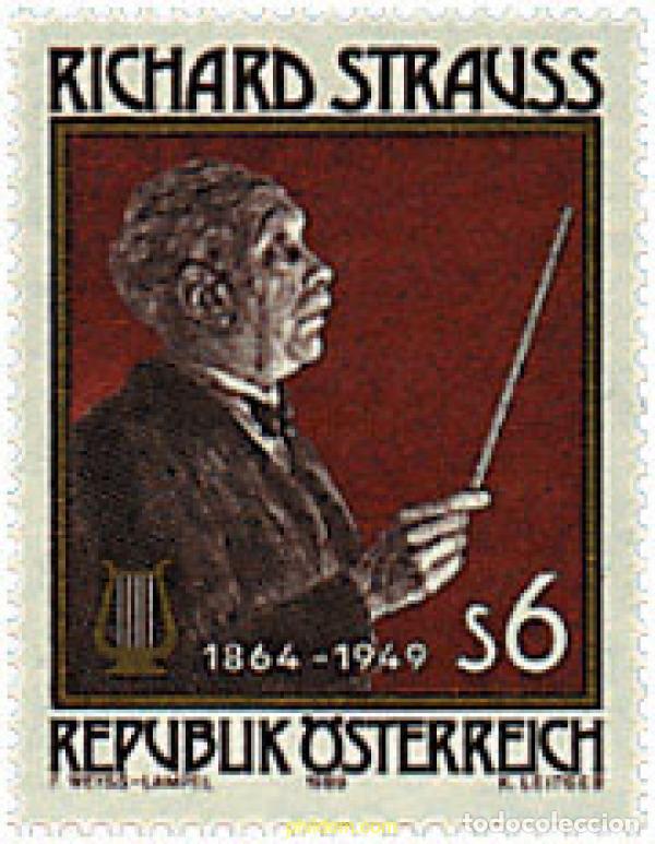 Sellos: 121011 MNH AUSTRIA 1989 125 ANIVERSARIO DEL NACIMIENTO DE RICHARD STRAUSS