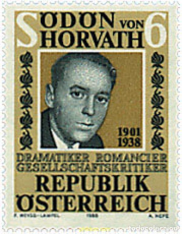 Sellos: 120961 MNH AUSTRIA 1988 50 ANIVERSARIO DE LA MUERTE DE OD&Ouml;N VON HORVATH