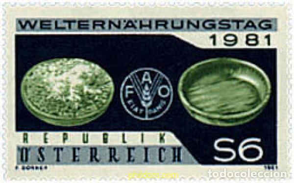 Stamps: 120350 MNH AUSTRIA 1981 DIA MUNDIAL DE LA ALIMENTACION