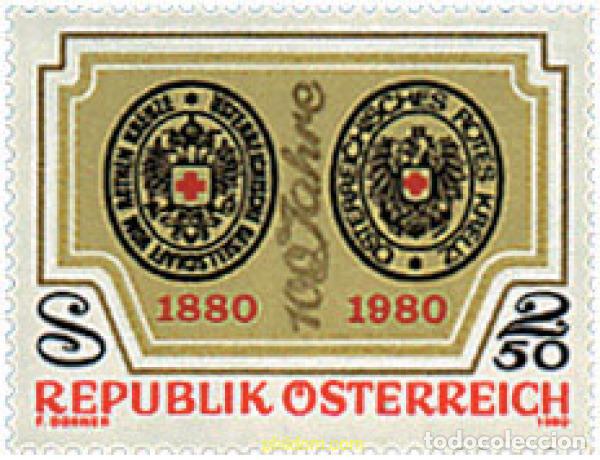 Sellos: 120209 MNH AUSTRIA 1980 CENTENARIO DE LA CRUZ ROJA AUSTRIACA