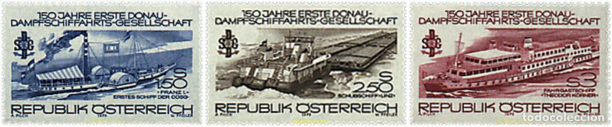 Sellos: 120137 MNH AUSTRIA 1979 150 ANIVERSARIO DE LA PRIMERA COMPA&Ntilde;IA DE NAVEGACION A VAPOR SOBRE EL DANU