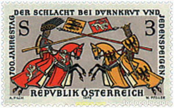Sellos: 69131 MNH AUSTRIA 1978 7 CENTENARIO DE LA BATALLA DE DURNKRUT Y JEDENSPEIGEN