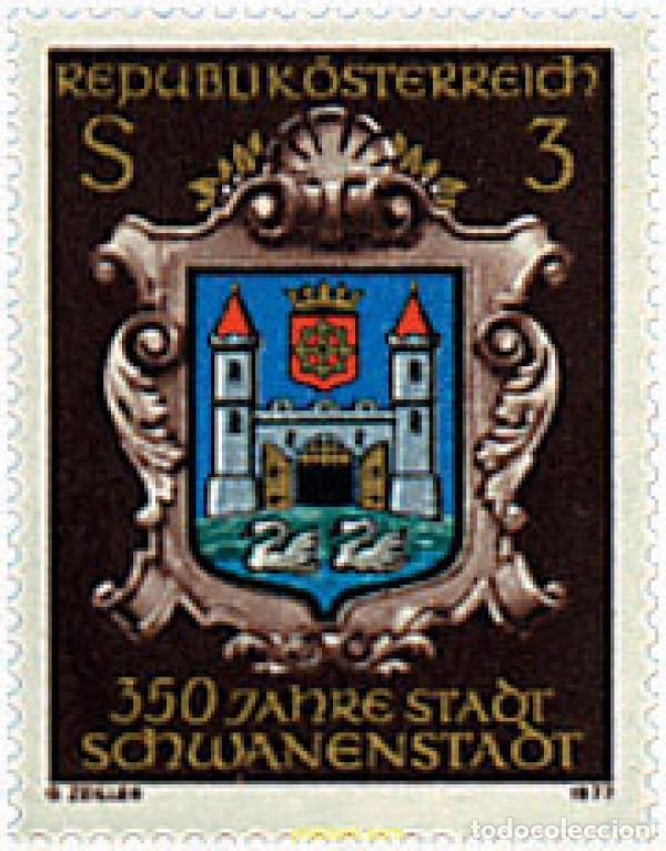 Sellos: 69096 MNH AUSTRIA 1977 350 ANIVERSARIO DE LA CIUDAD DE SCHWANENSTADT
