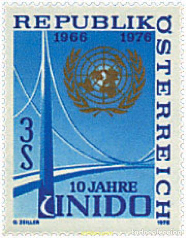 Sellos: 69081 MNH AUSTRIA 1976 10 ANIVERSARIO DE LA ONUDI