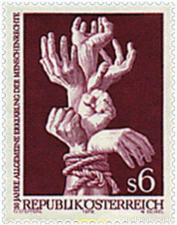 Sellos: 69124 MNH AUSTRIA 1978 30 ANIVERSARIO DE LA DECLARACION UNIVERSAL DE LOS DERECHOS HUMANOS
