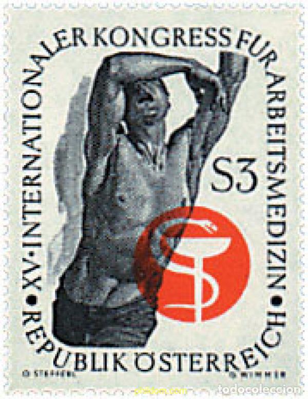 Sellos: 68637 MNH AUSTRIA 1966 15 CONGRESO INTERNACIONAL DE MEDICINA DEL TRABAJO