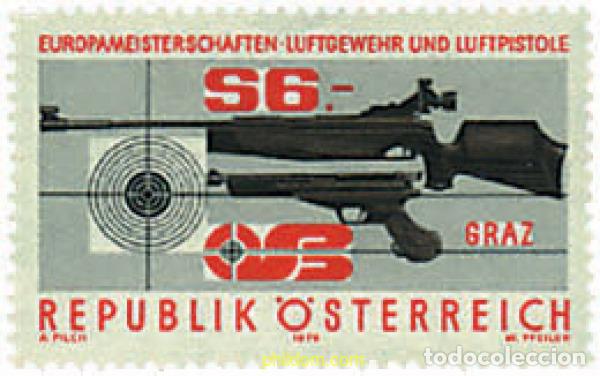 Sellos: 69137 MNH AUSTRIA 1979 CENTENARIO DE LA COMPA&Ntilde;IA AUSTRIACA DE TIRO Y CAMPEONATOS DE EUROPA EN GRAZ