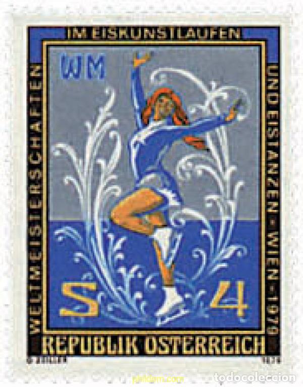 Sellos: 69138 MNH AUSTRIA 1979 CAMPEONATOS DEL MUNDO DE PATINAJE ARTISTICO Y DANZA EN VIENA