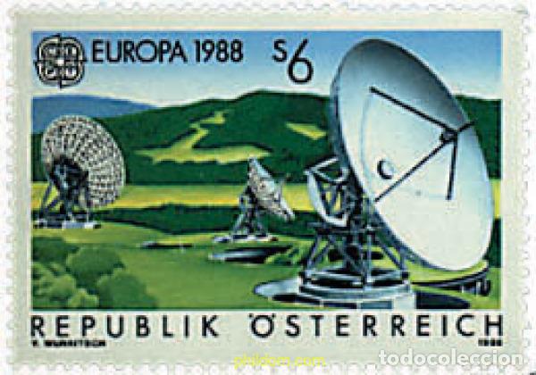 Sellos: 62682 MNH AUSTRIA 1988 EUROPA CEPT. TRANSPORTE Y MEDIOS DE COMUNICACION