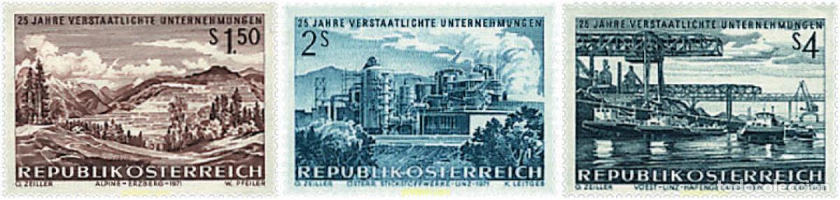 Sellos: 61105 MNH AUSTRIA 1971 25 ANIVERSARIO DE LAS EMPRESAS NACIONALES