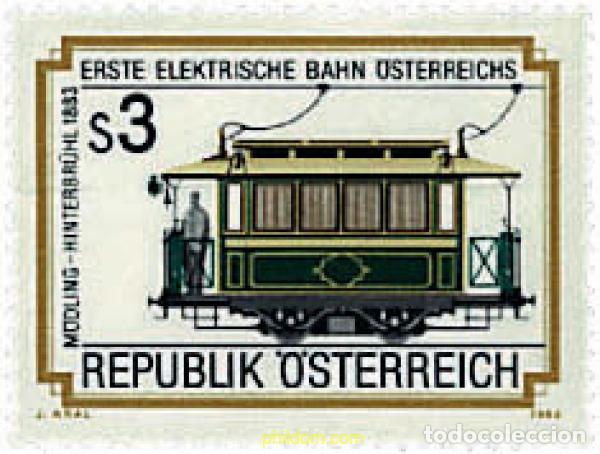Sellos: 57305 MNH AUSTRIA 1983 PRIMERA LINEA ELECTRIA DE FERROCARRIL ENTRE MOEDLING- HINTERBRUEHL