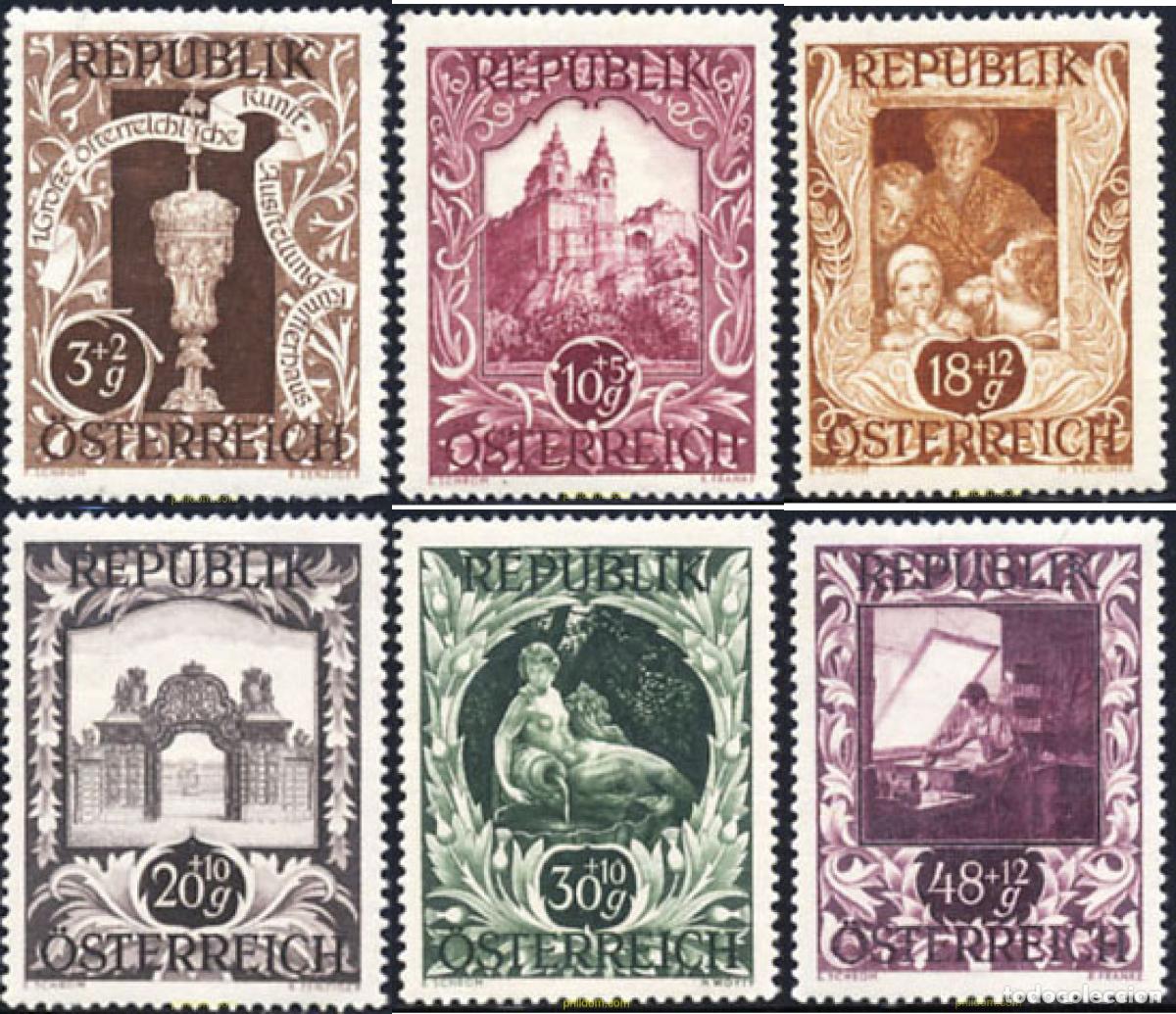 Sellos: 340168 MNH AUSTRIA 1947 EXPOSICION DE ARTE DE LOS ARISTAS DE VIENA