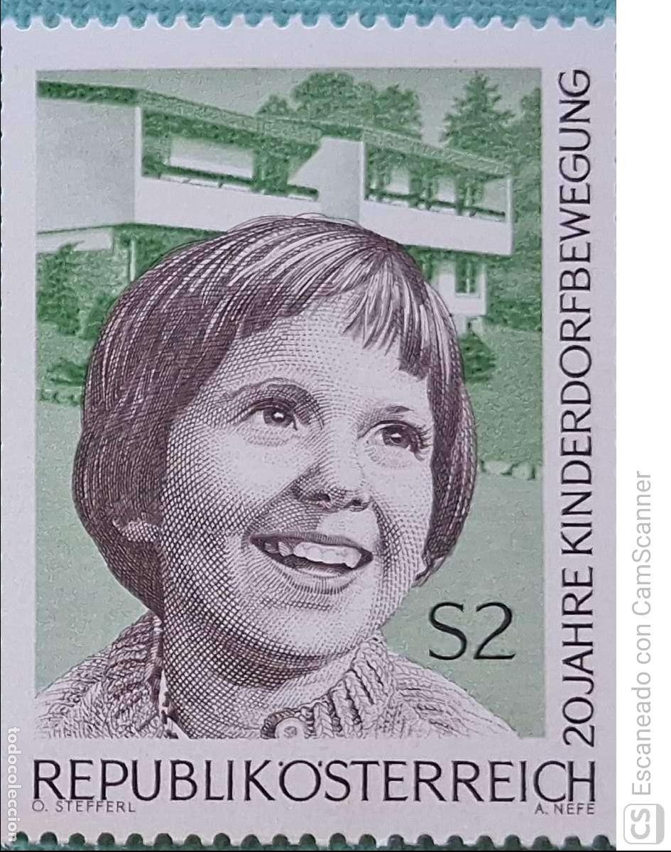 Sellos: Austria. 1134 Aniversario Ciudades Infantiles SOS. Ni&ntilde;o sonriendo. 1969. Sellos nuevos y numeraci&oacute;n
