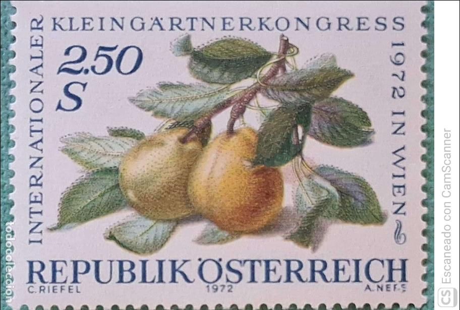 Sellos: Austria. 1223 Congreso internacional de los peque&ntilde;os jardineros amateur: Frutos. 1972. Sellos nuevos