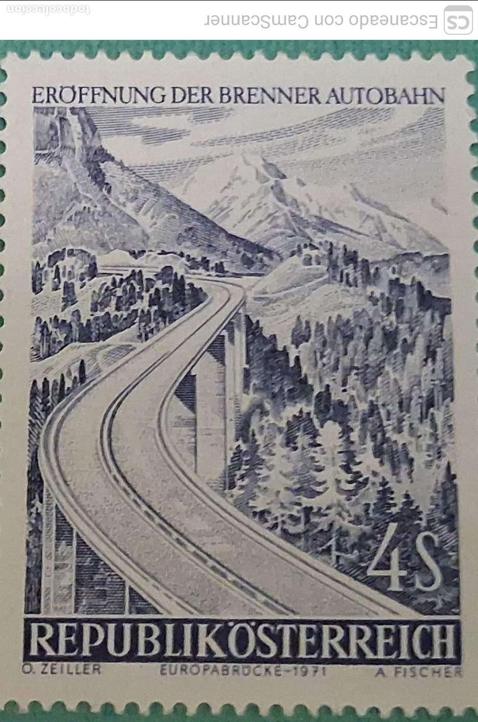 Sellos: Austria. 1201 Autopista del Brenner. 1971. Sellos nuevos y numeraci&oacute;n Yvert.