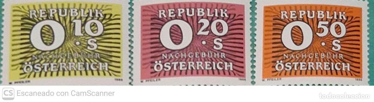 Sellos: Austria. Taxas 258/60 Valores de 10g, 50 g y 2 s. 1986. Sellos nuevos y numeraci&oacute;n Yvert.