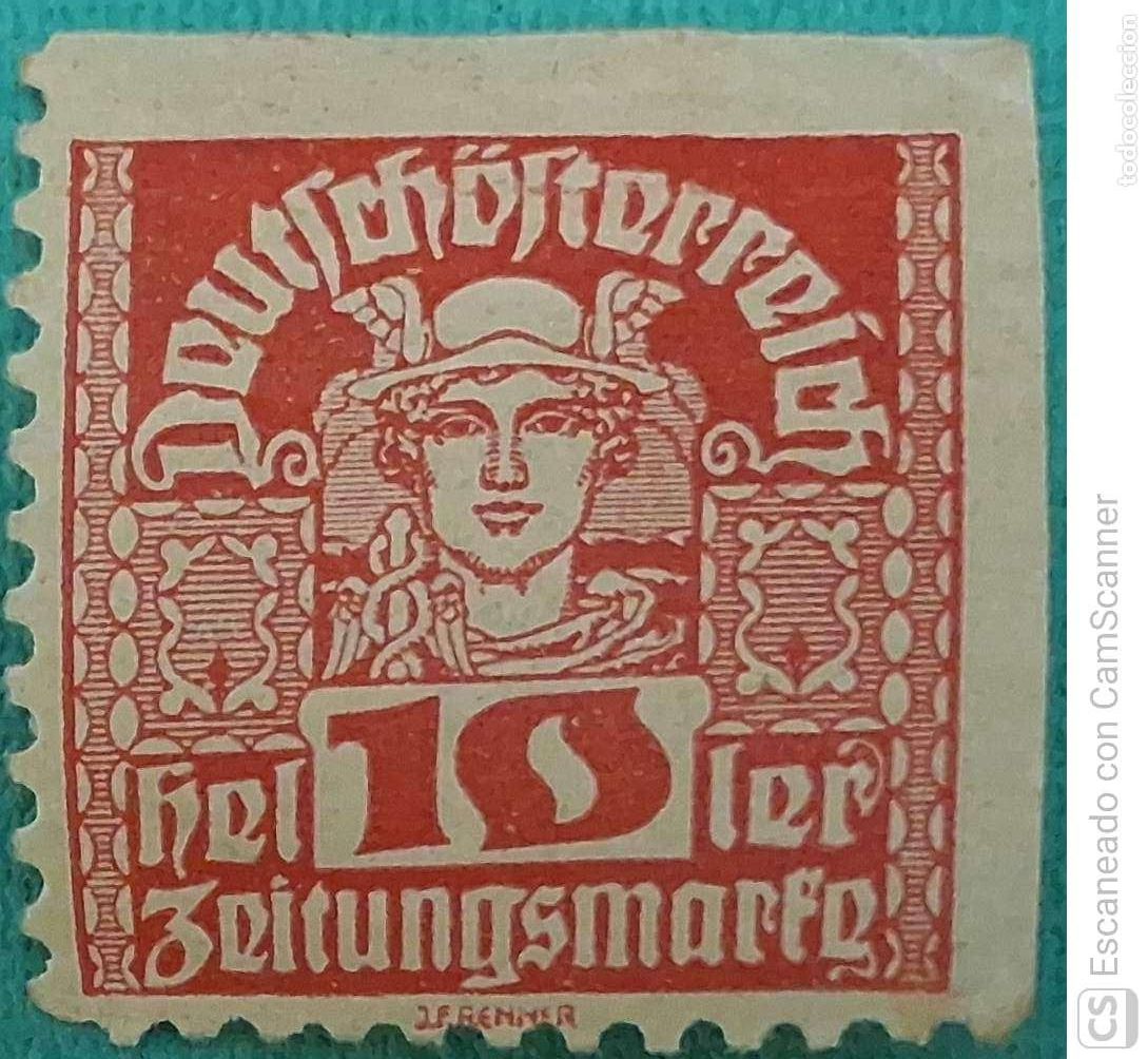 Sellos: Austria (Journaux). 42 Valor de 10 h. 1920/21. Sellos nuevos y numeraci&oacute;n Yvert.