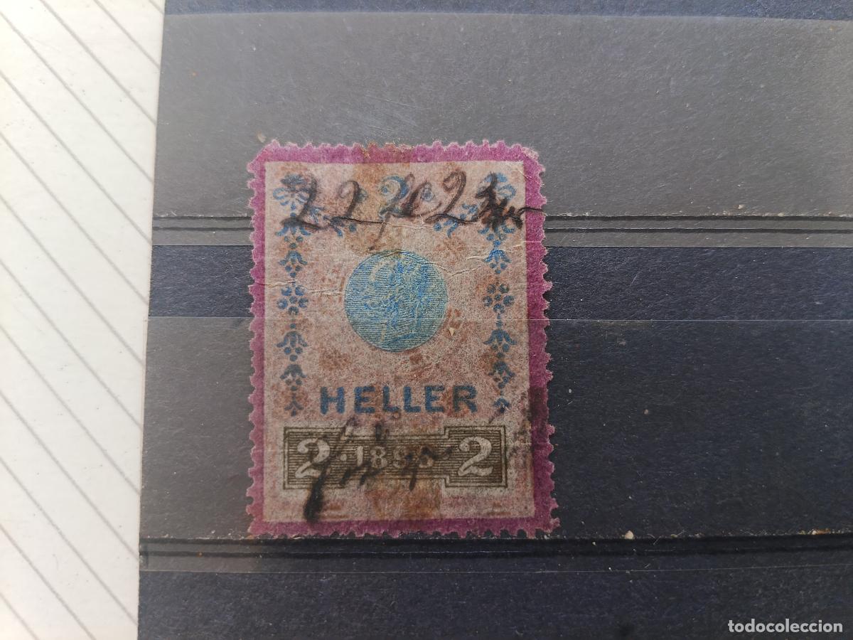 Sellos: Austria. Sello fiscal. Sello Austria H&uacute;ngaro 2 Heller 1898