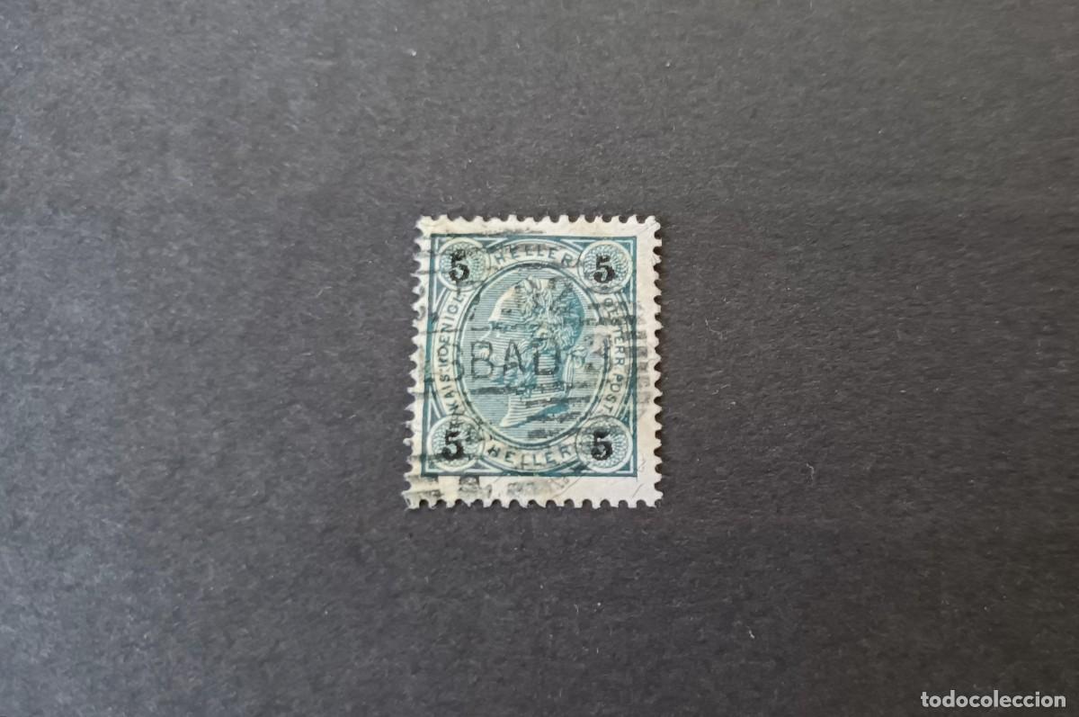 Sellos: Sello usado. Austria. Francisco Jos&eacute;. 3 tiras de laca. 2 enero 1901. Yvert 141.