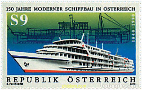 Sellos: 69220 MNH AUSTRIA 1990 150 ANIVERSARIO DE LA CONSTRUCCION NAVAL MODERNA EN AUSTRIA