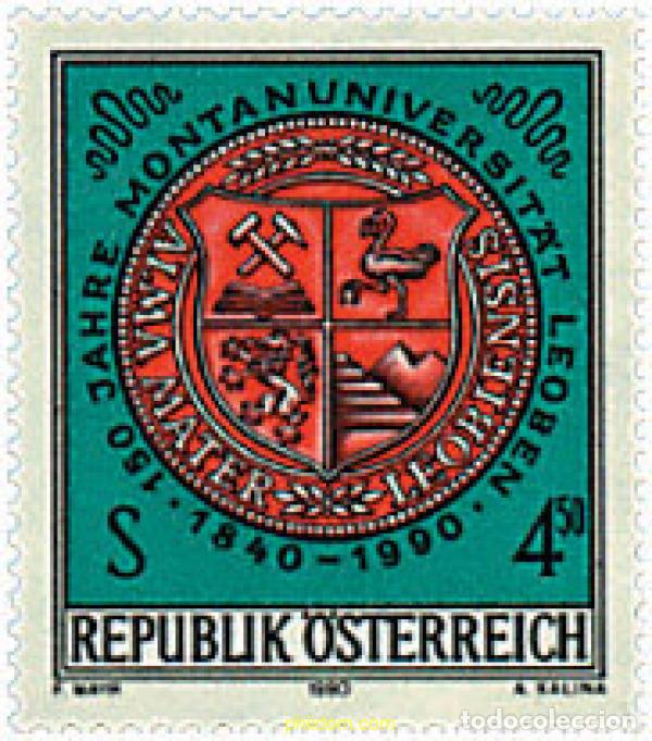 Sellos: 121056 MNH AUSTRIA 1990 150 ANIVERSARIO DE LA UNIVERSIDAD DE LEOBEN