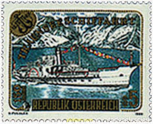 Sellos: 121008 MNH AUSTRIA 1989 150 ANIVERSARIO DE LA NAVEGACION SOBRE EL LAGO TRAUNSEE