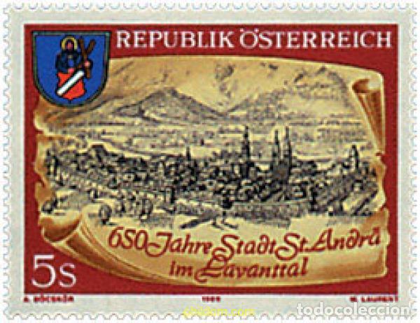 Sellos: 121010 MNH AUSTRIA 1989 650 ANIVERSARIO DE LA CIUDAD DE ANDR&Auml; IM LAVANTTAL