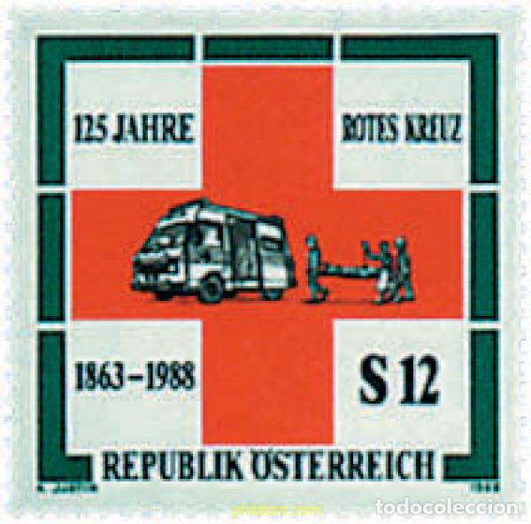 Sellos: 45903 MNH AUSTRIA 1988 125 ANIVERSARIO DE LA CRUZ ROJA
