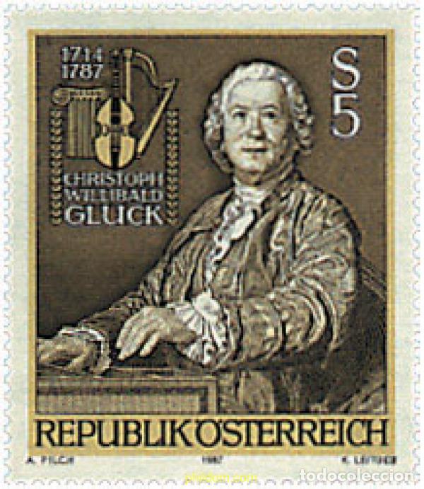 Sellos: 69193 MNH AUSTRIA 1987 BICENTENARIO DE LA MUERTE DE CHRISTOPH WILLIBALD GLUCK