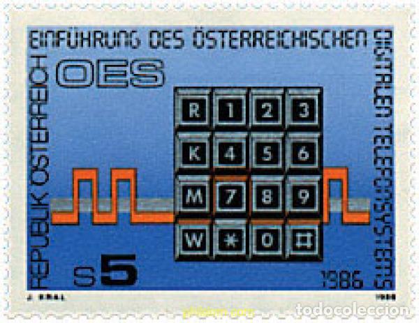 Sellos: 120854 MNH AUSTRIA 1986 INTRODUCCION DEL SISTEMA DIGITAL DE CONMUTACION DEL TELEFONO