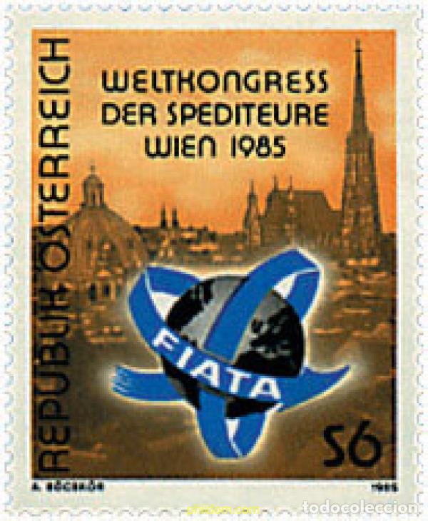 Sellos: 39282 MNH AUSTRIA 1985 CONGRESO MUNDIAL DE LA ASOCIACION INTERNACIONAL DE TRANSPORTISTAS (FIATA)