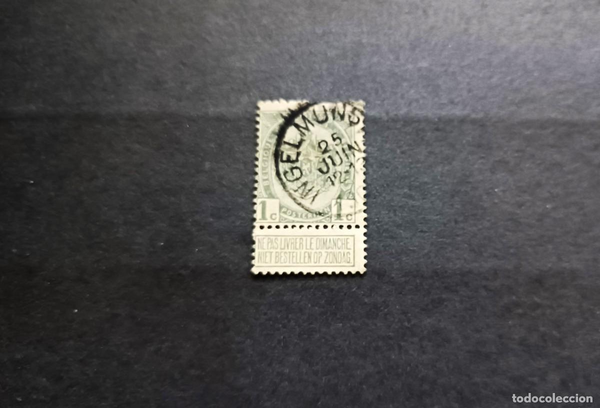 Sellos: Sello Belgica usado. Escudo Nacional. 1 octubre 1907. Yvert 81A.