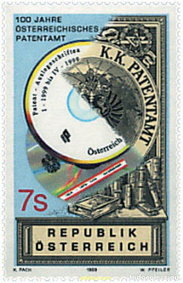 Sellos: 60251 MNH AUSTRIA 1999 CENTENARIO DE LA OFICINA AUSTRIACA DE PATENTES
