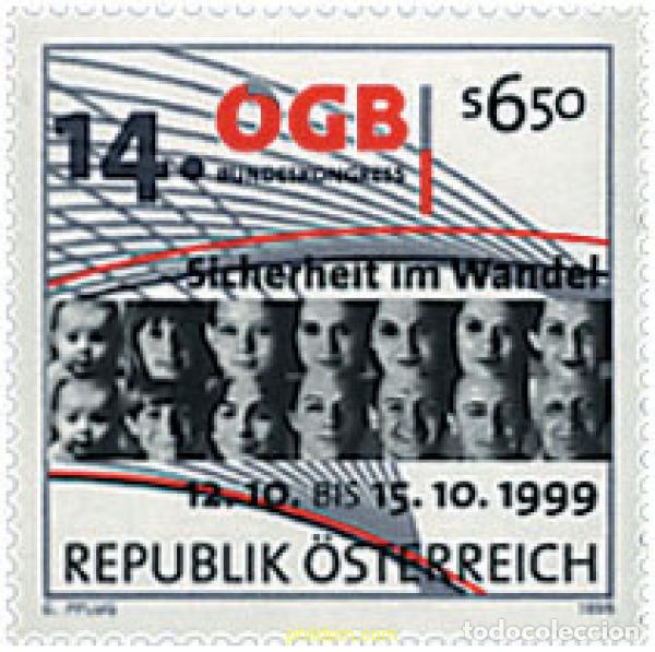 Sellos: 50225 MNH AUSTRIA 1999 14 CONGRESO DE LA CONFEDERACION GENERAL DE TRABAJO AUSTRIACO