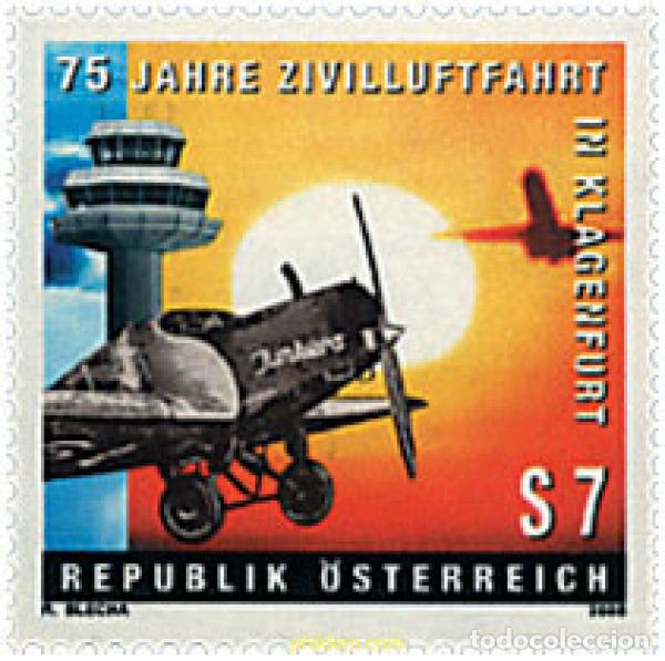 Sellos: 50235 MNH AUSTRIA 2000 75 ANIVERSARIO DE LA NAVEGACION AEREA CIVIL DE KLAGENFURT