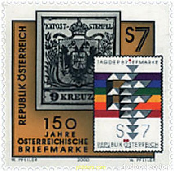 Sellos: 63763 MNH AUSTRIA 2000 150 ANIVERSARIO DEL PRIMER SELLO DE CORREOS AUSTRIACO