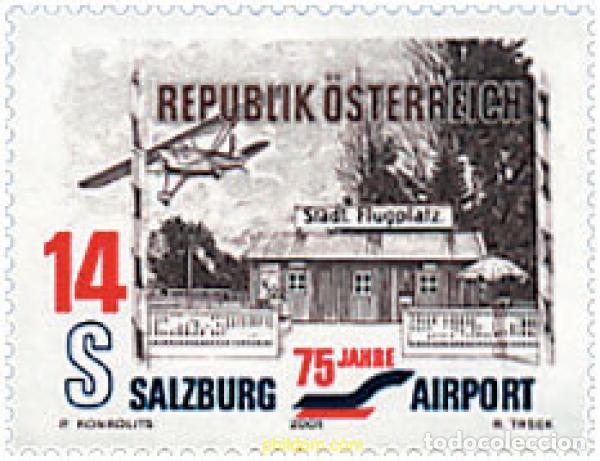 Sellos: 71982 MNH AUSTRIA 2001 75 ANIVERSARIO DEL AEROPUERTO DE SALZBURG