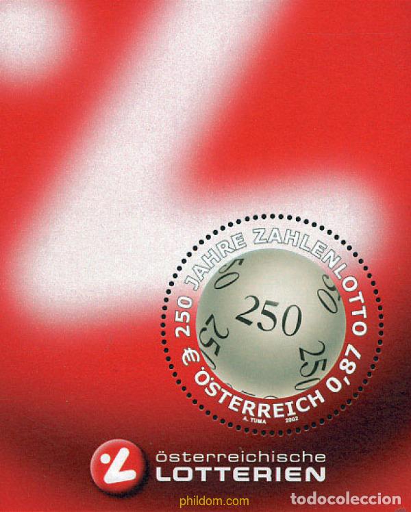 Sellos: 101985 MNH AUSTRIA 2002 250 ANIVERSARIO DE LA LOTERIA