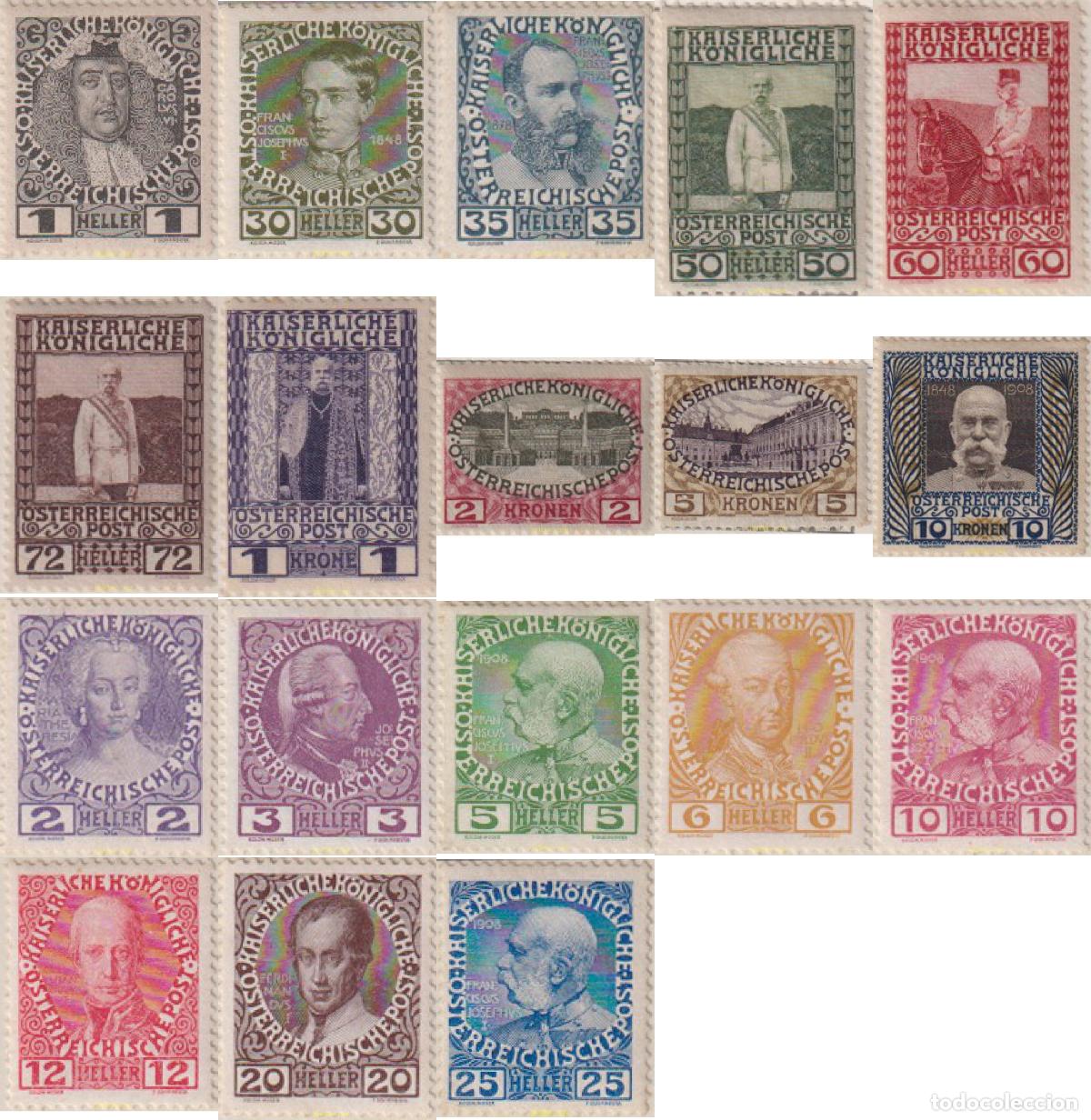 Sellos: 612372 HINGED AUSTRIA 1908 60 ANIVERSARIO DEL REINADO DE FRANCISCO JOSE I