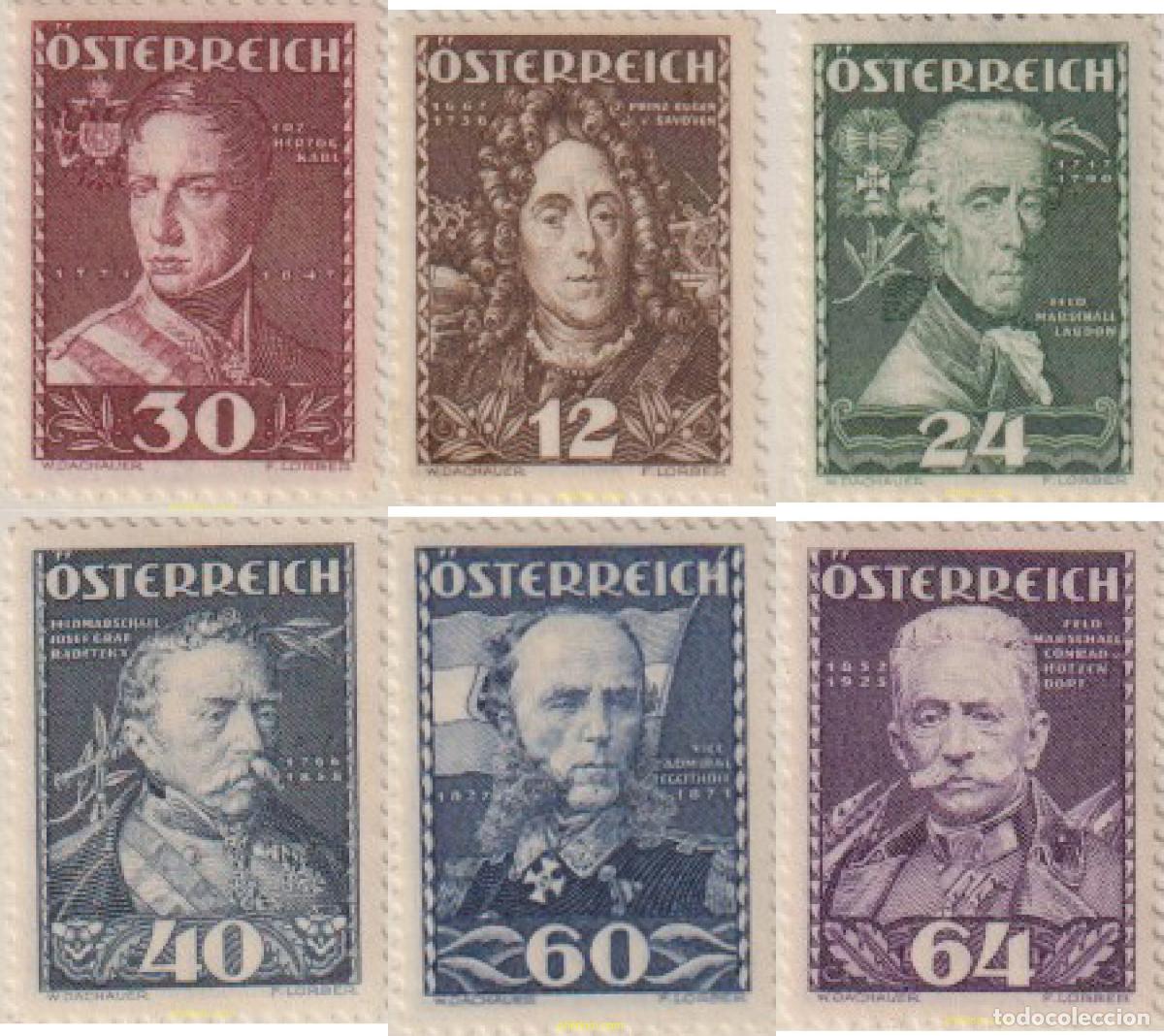 Sellos: 119111 MNH AUSTRIA 1935 GRANDES JEFES MILITARES