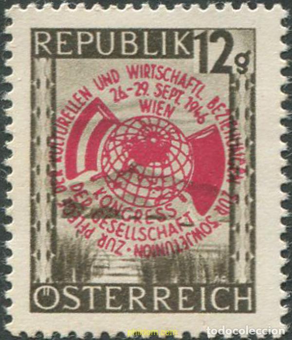 Sellos: 119248 MNH AUSTRIA 1946 CONGRESO PARA EL DESARROLLO DE LAS RELACIONES ECONOMICAS Y CULTURALES CON L