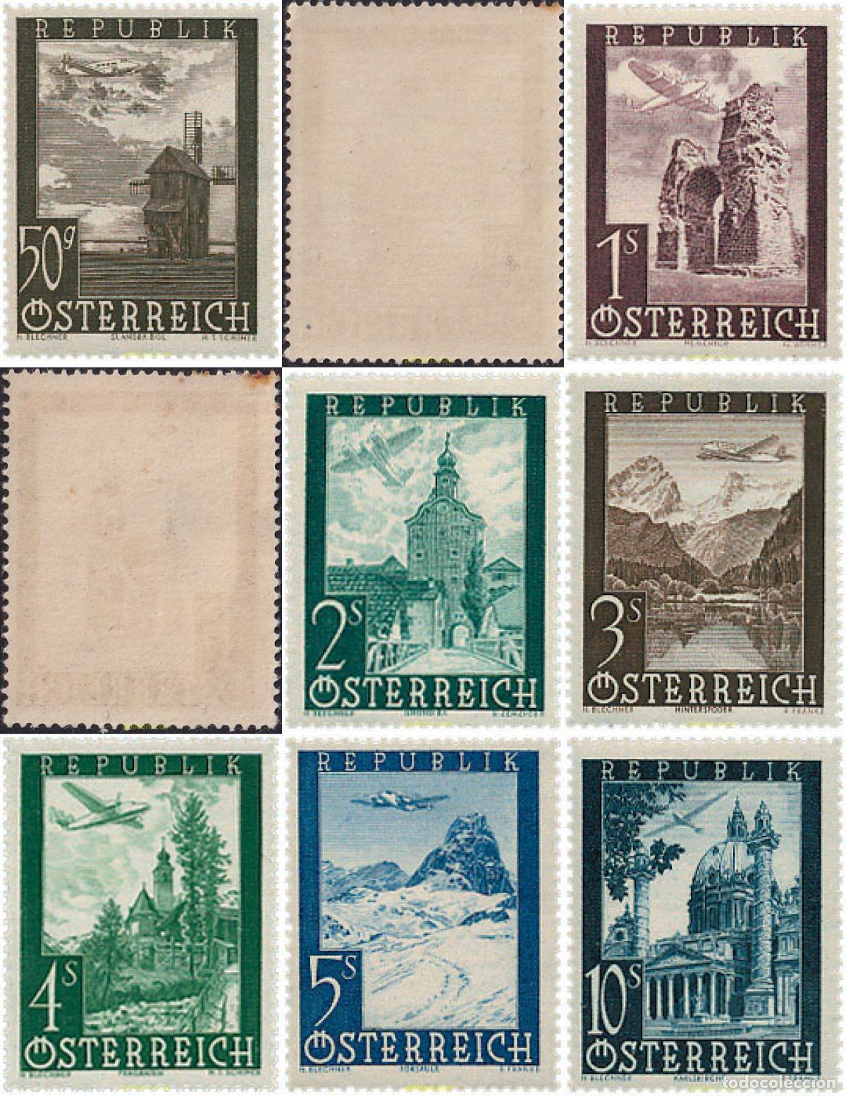 Sellos: 119276 MNH AUSTRIA 1947 AVIONES SOBREVOLANDO PAISAJES