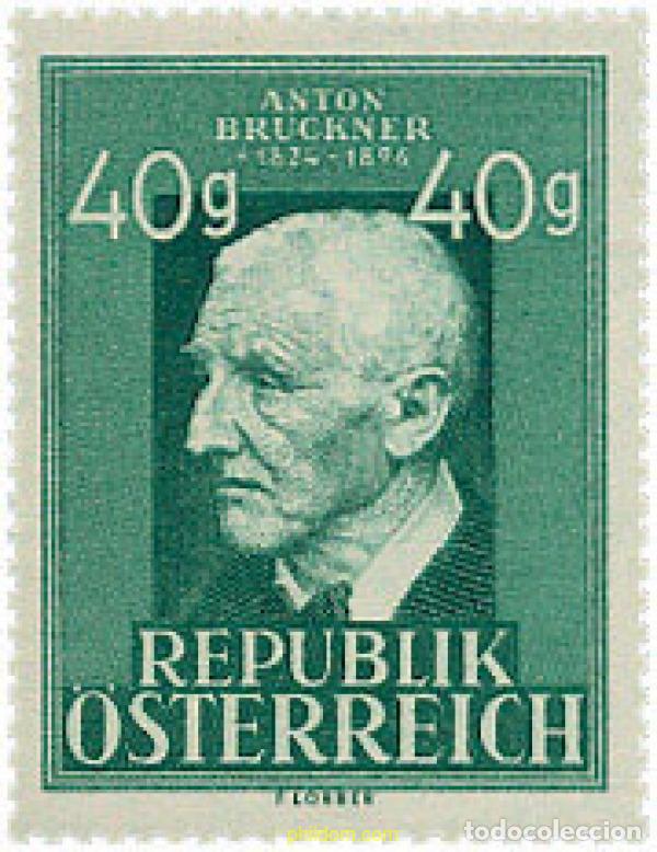 Sellos: 119488 MNH AUSTRIA 1949 125 ANIVERSARIO DEL NACIMIENTO DE ANTON BRUCKNER