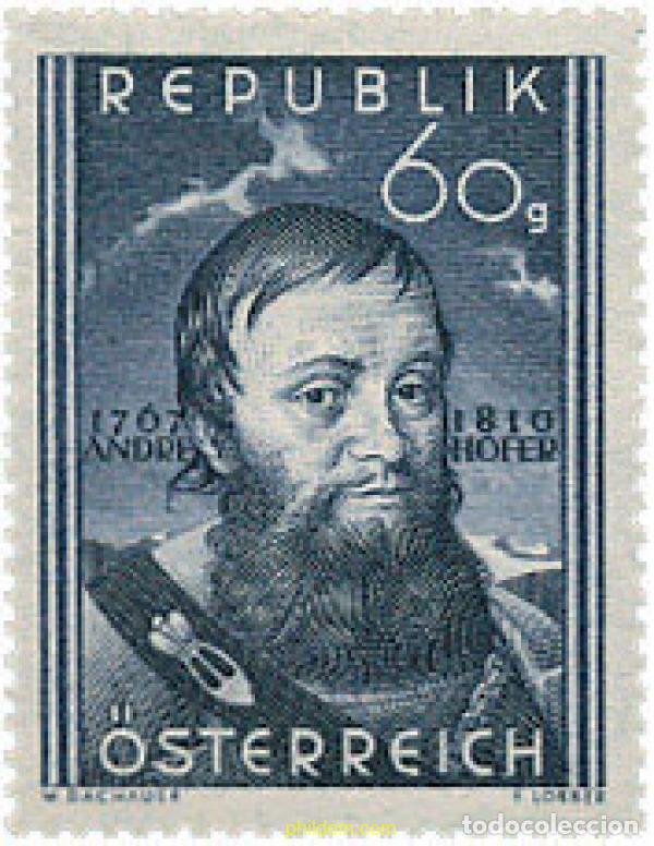 Stamps: 119497 MNH AUSTRIA 1950 140 ANIVERSARIO DE LA MUERTE DE ANDREAS HOFER