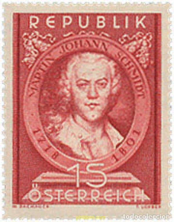 Sellos: 640177 HINGED AUSTRIA 1951 150 ANIVERSARIO DE LA MUERTE DE MARTIN JOHANN SCHMIDT