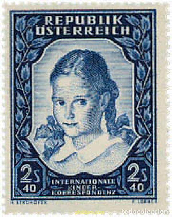 Sellos: 119528 MNH AUSTRIA 1952 CORRESPONDENCIA INTERNACIONAL DE LA INFANCIA