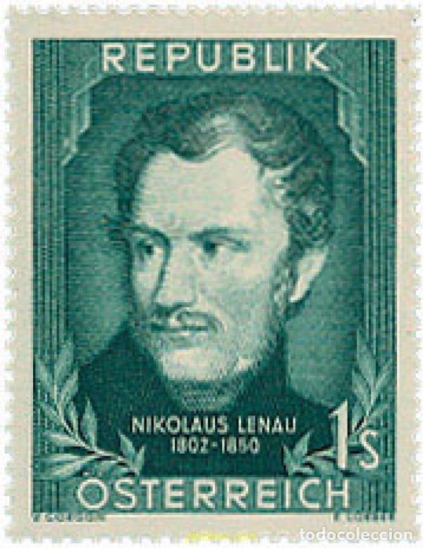 Sellos: 345112 HINGED AUSTRIA 1952 150 ANIVERSARIO DEL NACIMIENTO DE NIKOLAUS LENAU