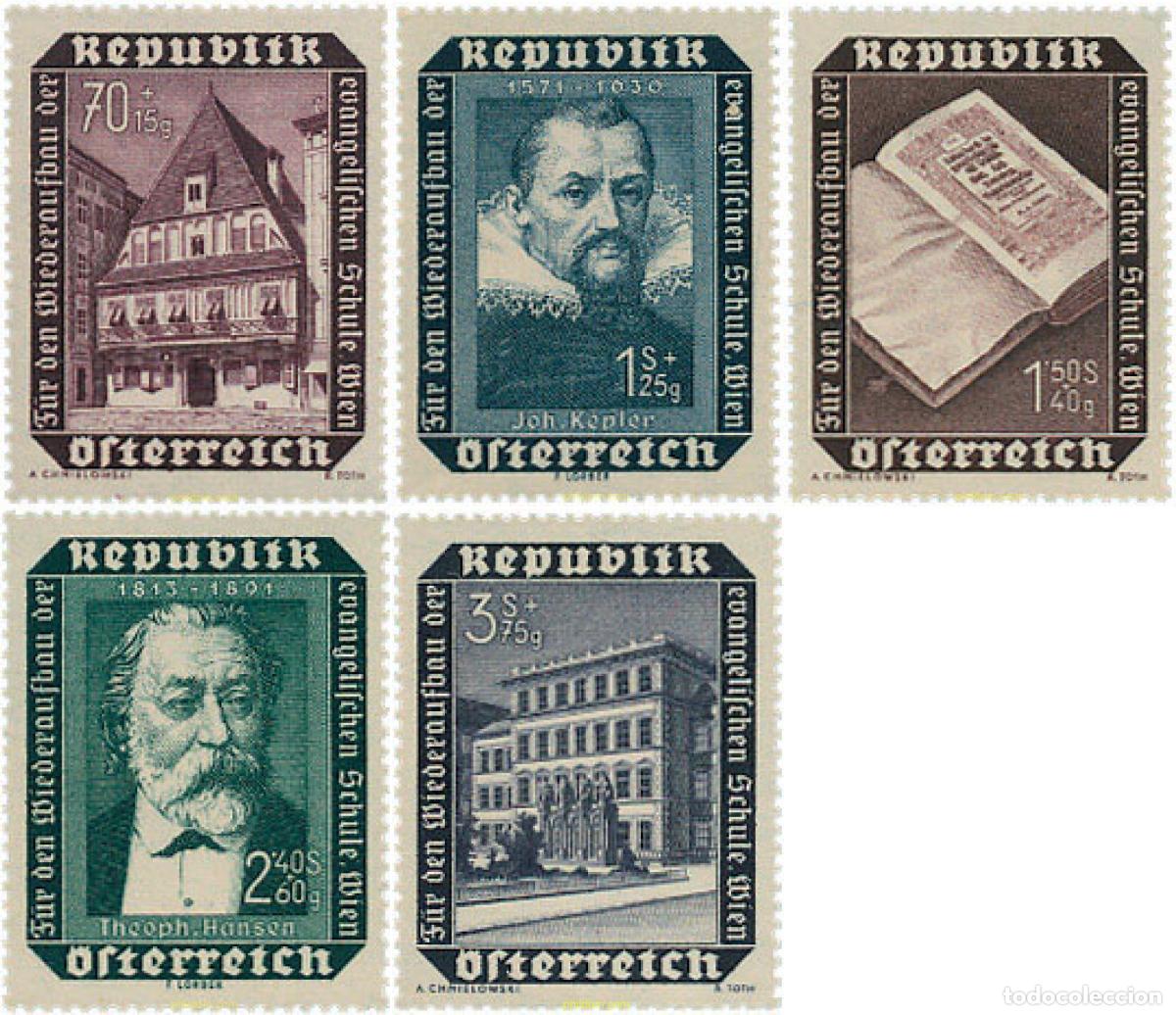 Sellos: 119550 MNH AUSTRIA 1953 RECONSTRUCCION DE LA ESCUELA EVANGELICA DE VIENA